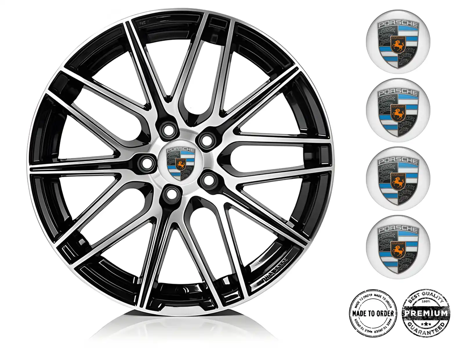 Porsche Rademblem Ausgabe Hochwertiges Dome-Design